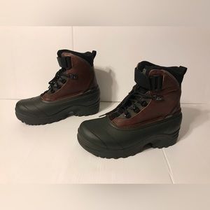 Lands’ End insulation winter snow leather rubber boots shoes men size 8 M